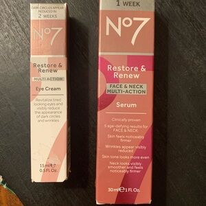 No7 Restore & Renew Face & Neck multi-action Serum and Eye Cream. Two products!